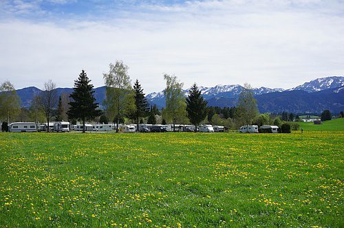 Stellplatz am Camping Seewang im Wohnmobil Atlas