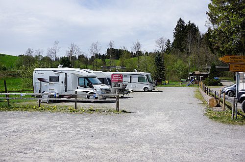 Stellplatz am Camping Seewang im Wohnmobil Atlas